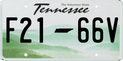 TN license plate F2166V