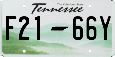 TN license plate F2166Y