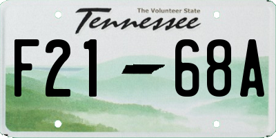 TN license plate F2168A