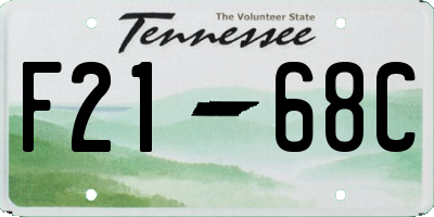 TN license plate F2168C