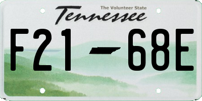 TN license plate F2168E