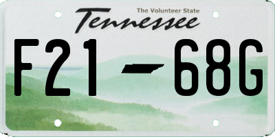TN license plate F2168G