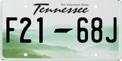 TN license plate F2168J
