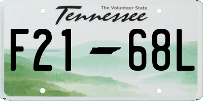 TN license plate F2168L
