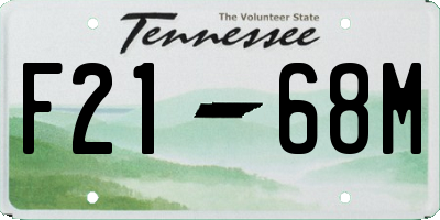 TN license plate F2168M