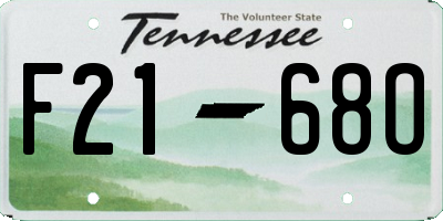 TN license plate F2168O