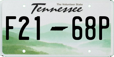 TN license plate F2168P