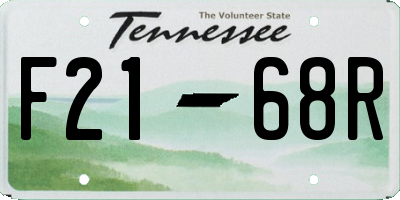 TN license plate F2168R