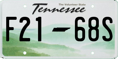 TN license plate F2168S
