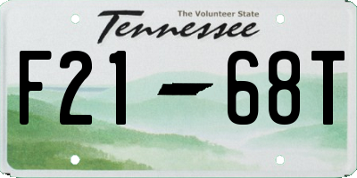 TN license plate F2168T