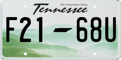 TN license plate F2168U