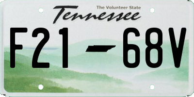 TN license plate F2168V