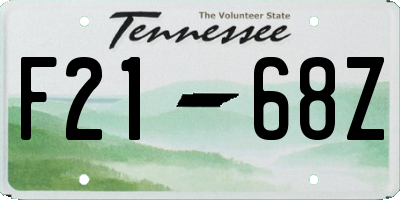 TN license plate F2168Z