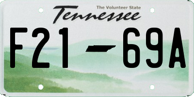 TN license plate F2169A