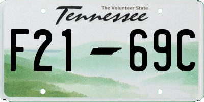 TN license plate F2169C