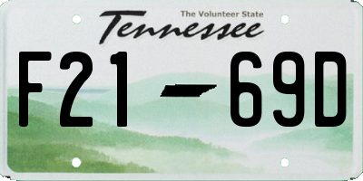TN license plate F2169D