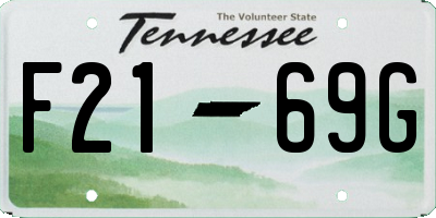 TN license plate F2169G