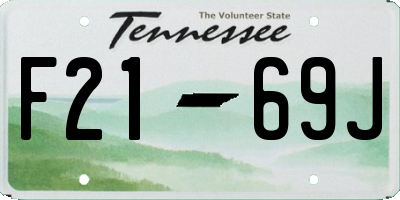 TN license plate F2169J