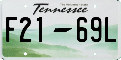 TN license plate F2169L