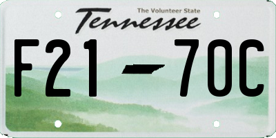 TN license plate F2170C