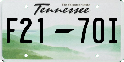 TN license plate F2170I