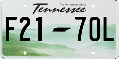 TN license plate F2170L
