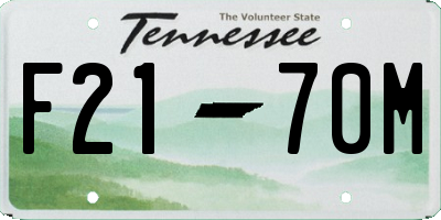 TN license plate F2170M