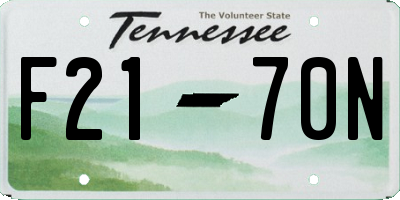 TN license plate F2170N