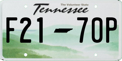 TN license plate F2170P