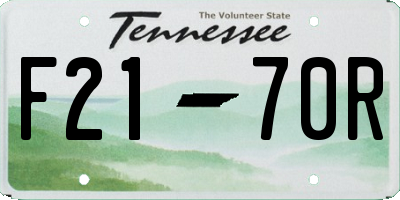 TN license plate F2170R