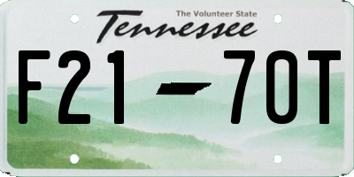TN license plate F2170T