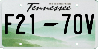 TN license plate F2170V