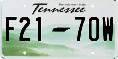 TN license plate F2170W