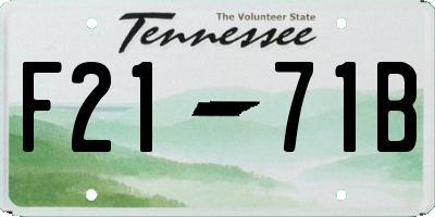 TN license plate F2171B