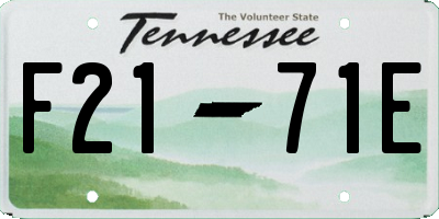 TN license plate F2171E