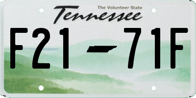 TN license plate F2171F