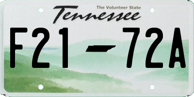 TN license plate F2172A
