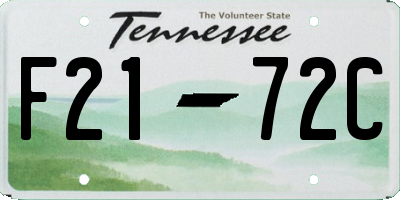 TN license plate F2172C