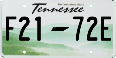 TN license plate F2172E