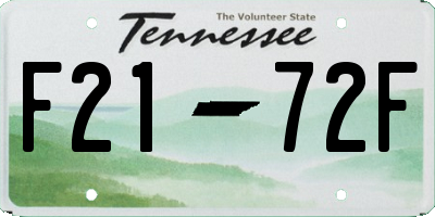 TN license plate F2172F