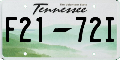TN license plate F2172I