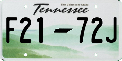 TN license plate F2172J