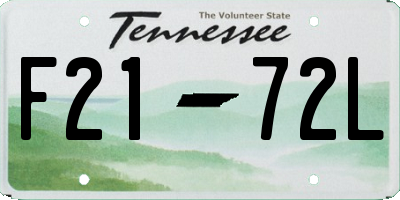 TN license plate F2172L
