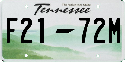 TN license plate F2172M