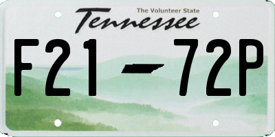 TN license plate F2172P