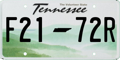 TN license plate F2172R