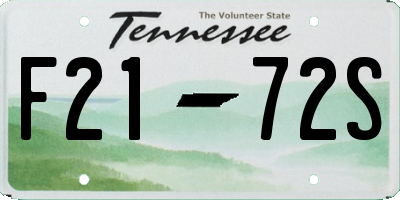 TN license plate F2172S