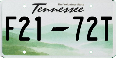 TN license plate F2172T