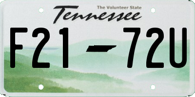 TN license plate F2172U