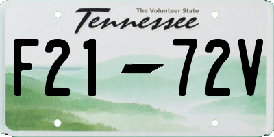 TN license plate F2172V